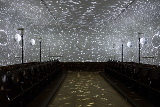 Installation view of  "7 virtues" by artist MIscha Kuball; adaption for the exhibition  in collaboration with the artist;