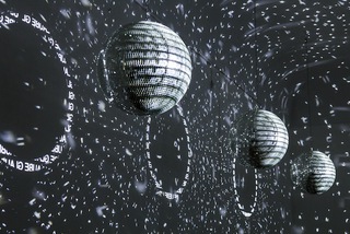 Installation view of  "7 virtues" by artist MIscha Kuball; adaption for the exhibition  in collaboration with the artist;
